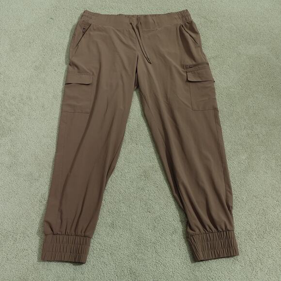 All In Motion Womens Jogger Track Pants Cargo Pockets Elastic Waist Mauve Size L - Picture 2 of 6